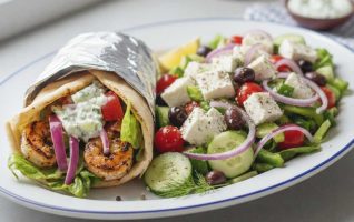 Shrimp Gyro and Greek Salad Comb