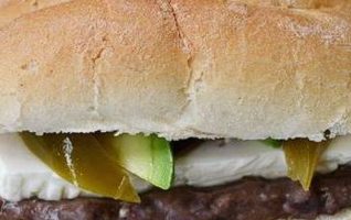 Bread roll with beans and cheese