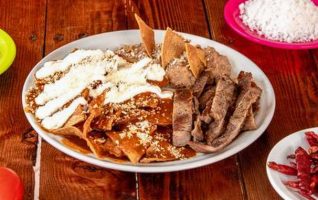 Chilaquiles with grilled beef