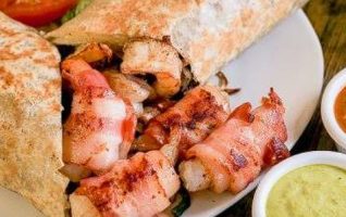Bacon-Wrapped Shrimp Burrito