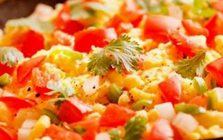 Red Chilaquiles with Egg