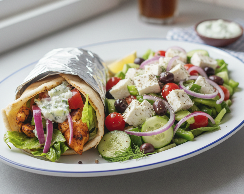 Chicken Gyro and Greek Salad Combo