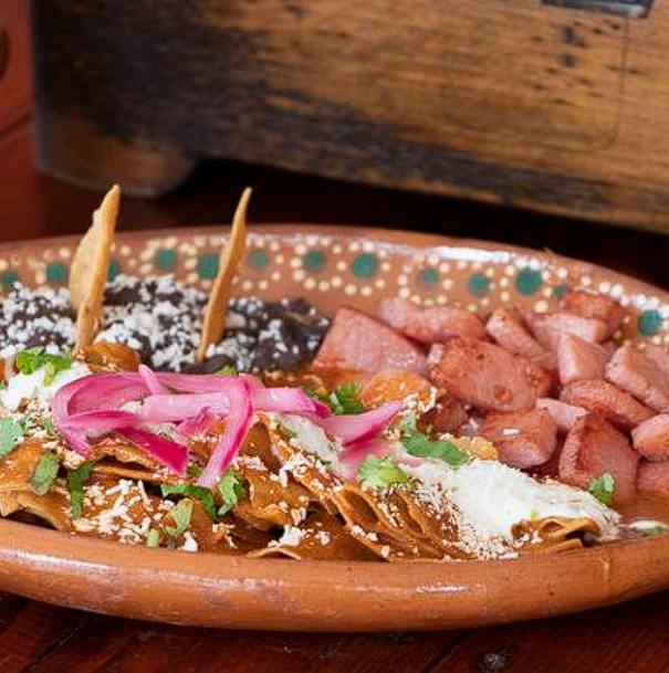 Chilaquiles with Smoked Pork Chop